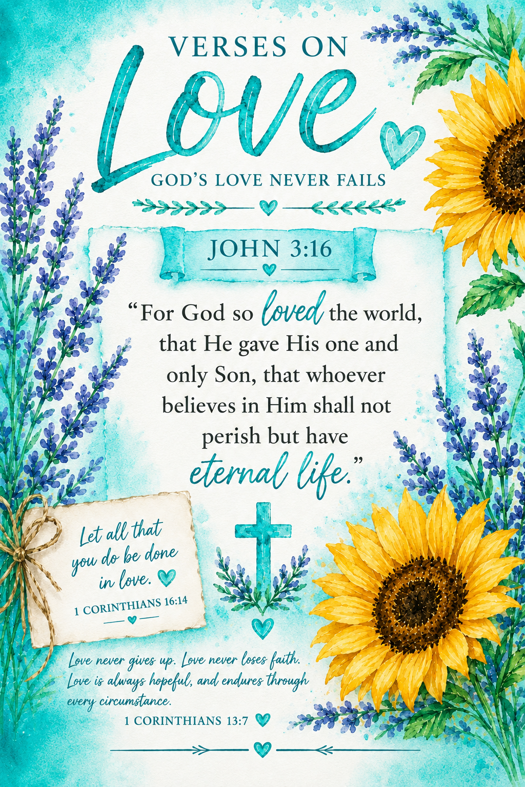 John 3:16 Scripture Tip-Ins | Printable Bible Journaling PDF