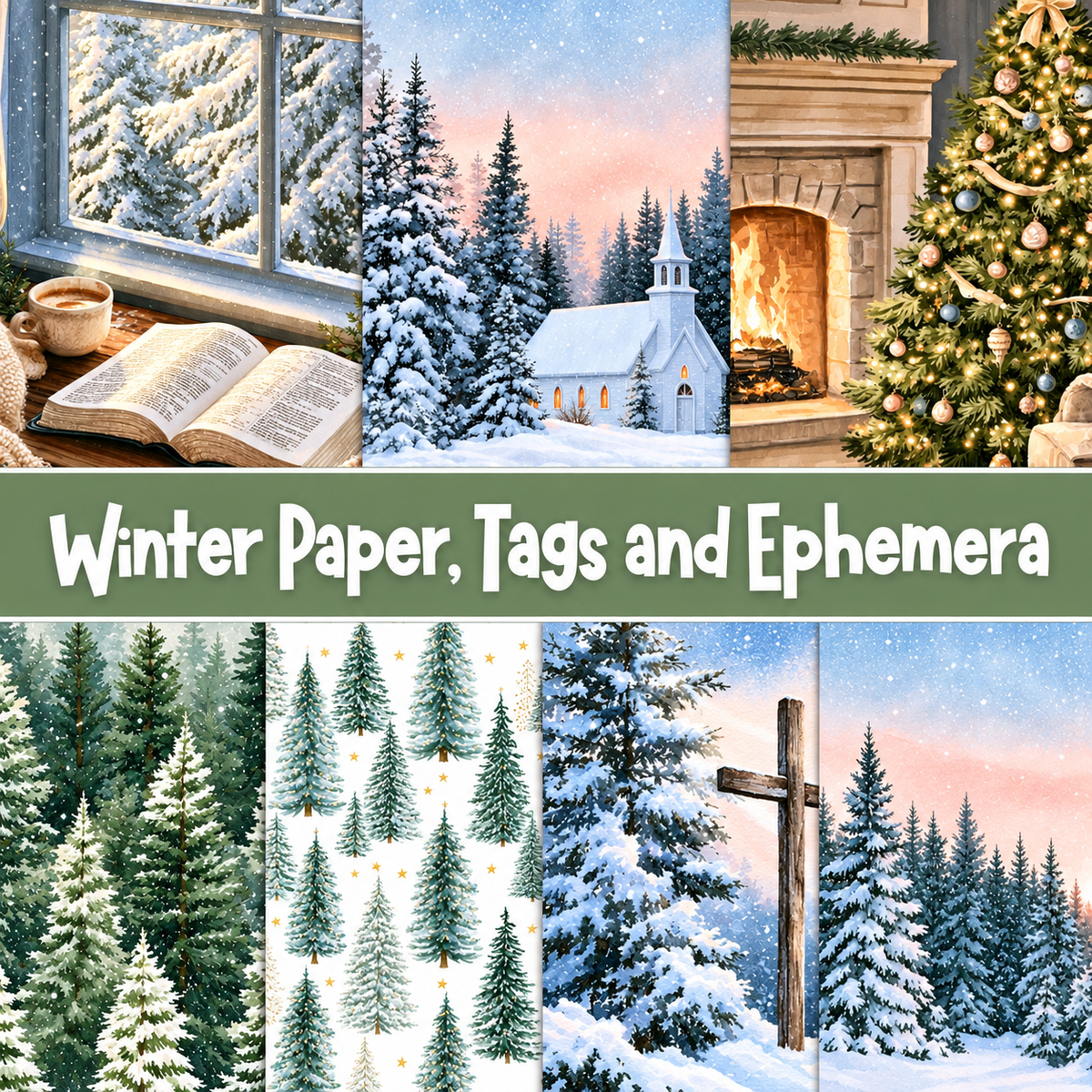 Winter Paper, Tags and Ephemera