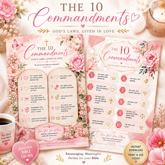 10 Commandments Bible Tip-Ins | Printable PDF