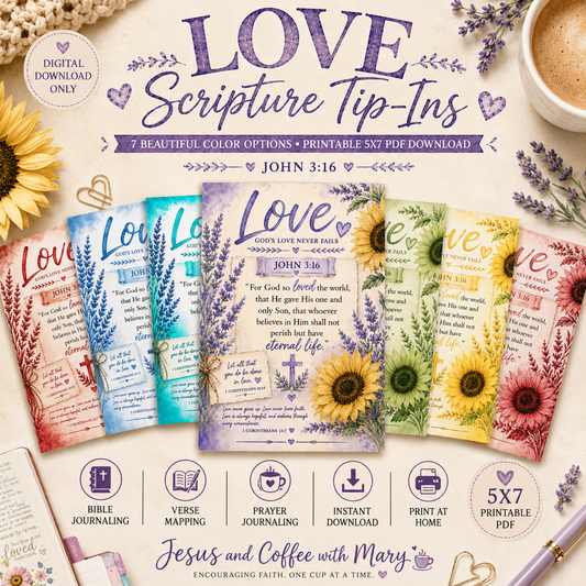 John 3:16 Scripture Tip-Ins | Printable Bible Journaling PDF