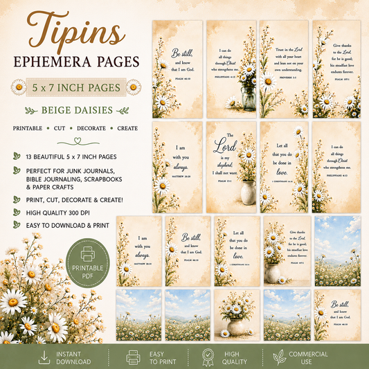 HUGE Daisy Bible Tip-Ins | Printable Bible Journaling PDF